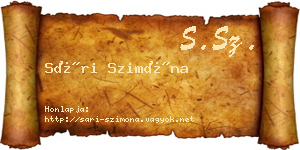 Sári Szimóna névjegykártya